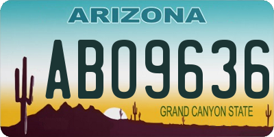 AZ license plate ABO9636