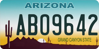 AZ license plate ABO9642