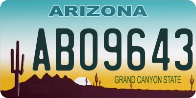 AZ license plate ABO9643