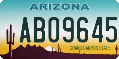 AZ license plate ABO9645