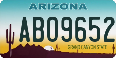AZ license plate ABO9652