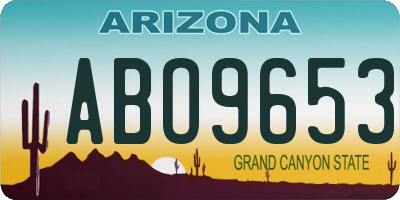 AZ license plate ABO9653