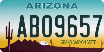 AZ license plate ABO9657