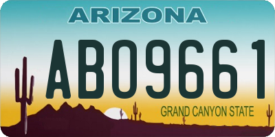 AZ license plate ABO9661