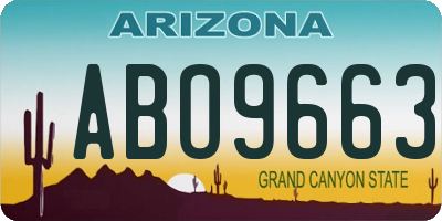 AZ license plate ABO9663