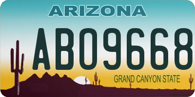 AZ license plate ABO9668