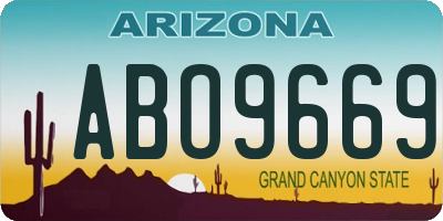 AZ license plate ABO9669