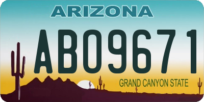 AZ license plate ABO9671