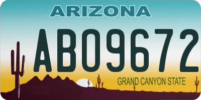 AZ license plate ABO9672