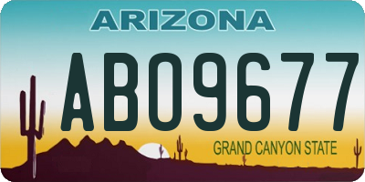 AZ license plate ABO9677