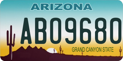AZ license plate ABO9680