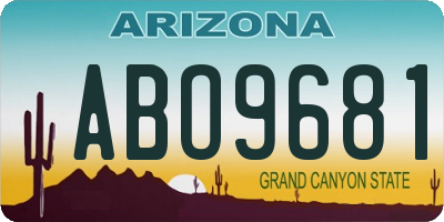 AZ license plate ABO9681