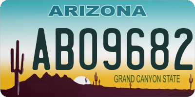 AZ license plate ABO9682
