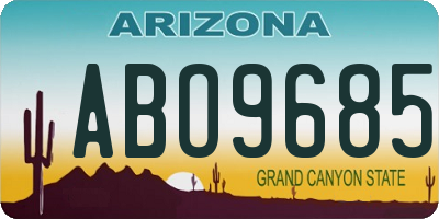 AZ license plate ABO9685