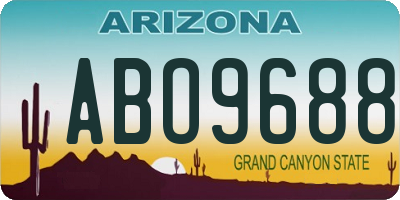 AZ license plate ABO9688