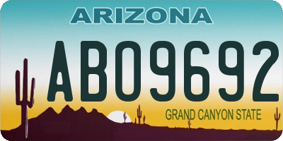 AZ license plate ABO9692