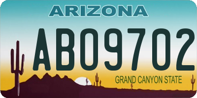 AZ license plate ABO9702