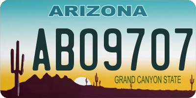 AZ license plate ABO9707