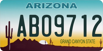 AZ license plate ABO9712