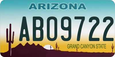 AZ license plate ABO9722