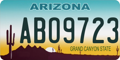 AZ license plate ABO9723
