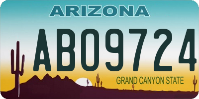 AZ license plate ABO9724