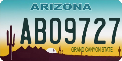 AZ license plate ABO9727