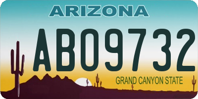 AZ license plate ABO9732