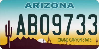 AZ license plate ABO9733