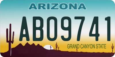 AZ license plate ABO9741