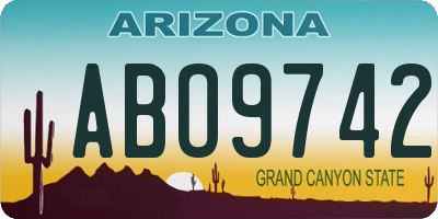 AZ license plate ABO9742