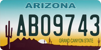 AZ license plate ABO9743