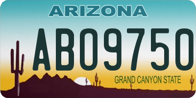 AZ license plate ABO9750