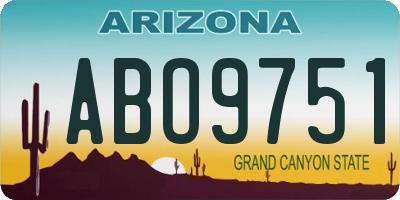 AZ license plate ABO9751
