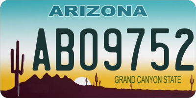 AZ license plate ABO9752