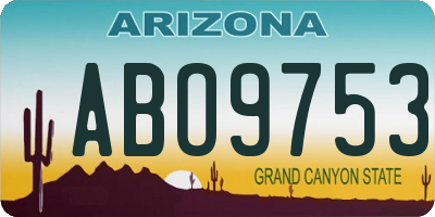 AZ license plate ABO9753