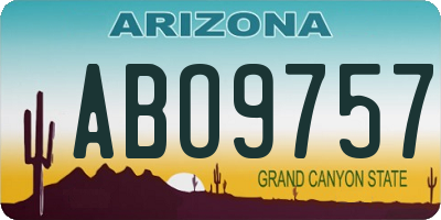 AZ license plate ABO9757