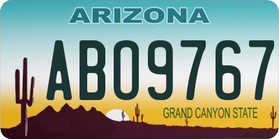 AZ license plate ABO9767