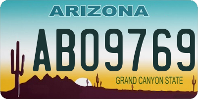 AZ license plate ABO9769