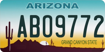 AZ license plate ABO9772