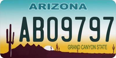 AZ license plate ABO9797