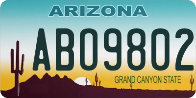 AZ license plate ABO9802