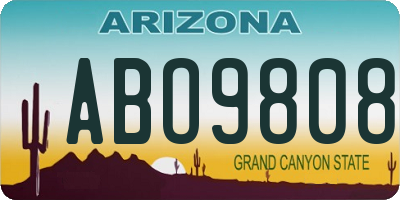 AZ license plate ABO9808