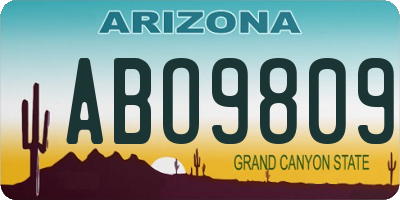 AZ license plate ABO9809