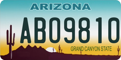 AZ license plate ABO9810