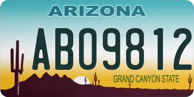 AZ license plate ABO9812