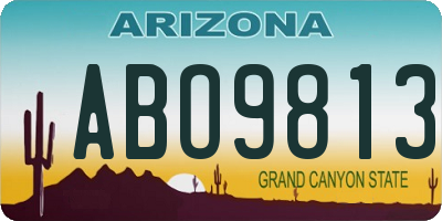 AZ license plate ABO9813