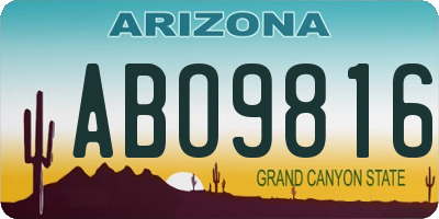 AZ license plate ABO9816