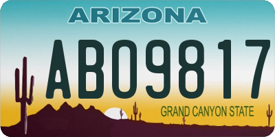 AZ license plate ABO9817