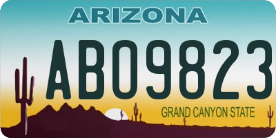 AZ license plate ABO9823